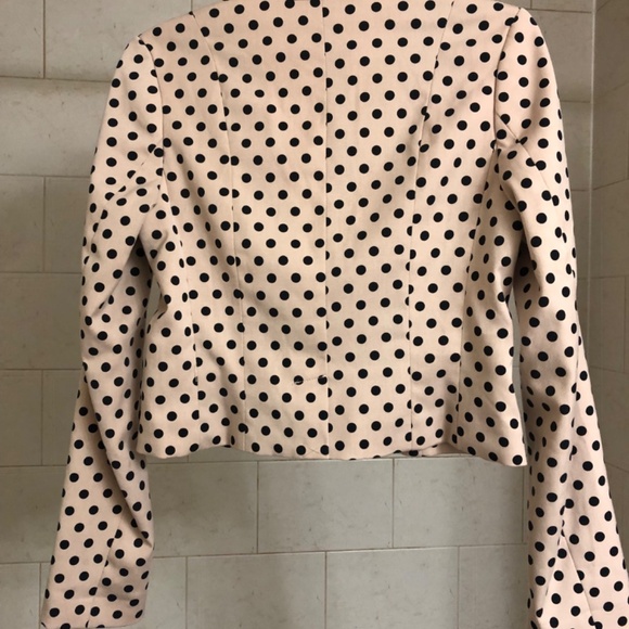Polka dot peach blazer size 8 fully lined NWOT - Picture 2 of 7